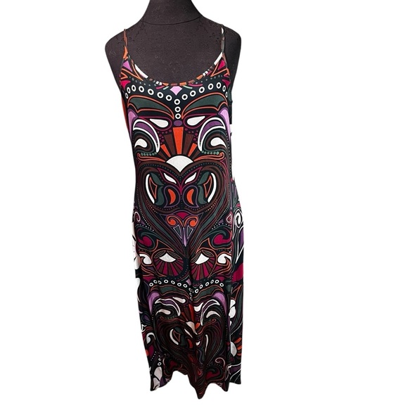 Desigual Tribal Retro Slinky Midi Dress XL - Picture 10 of 16